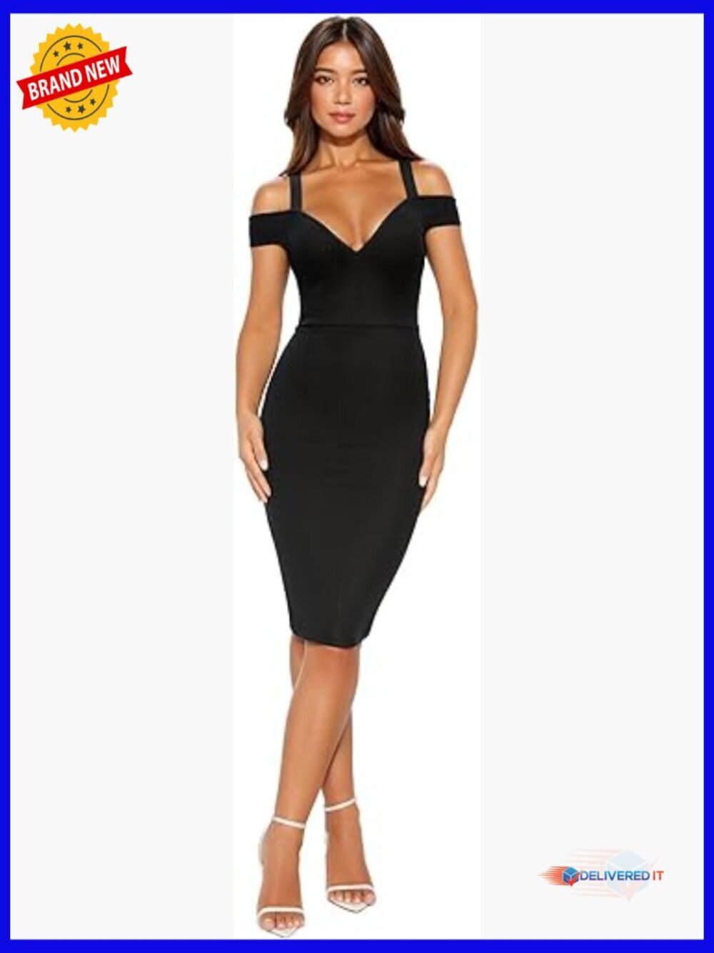 Stretchy V-Neck Bodycon Bandage Dress for Parties and Cocktail Events